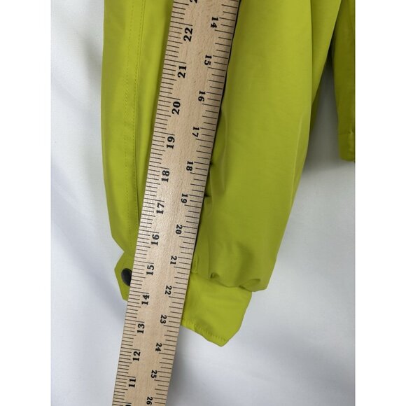 By Anthropologie Women’s Large Cropped Hooded Puffer Coat Lime Green Lined Coat - Picture 5 of 16